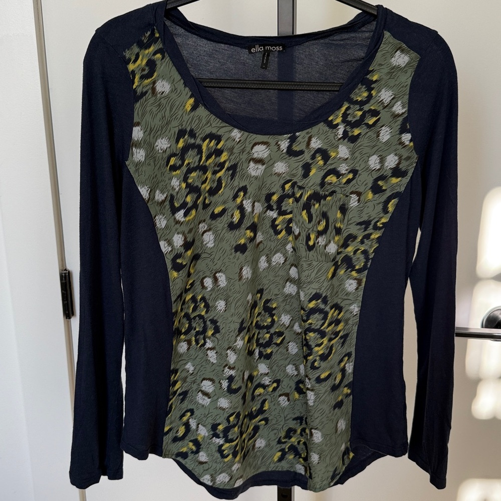 Ella Moss Blue and Green Patterned Top